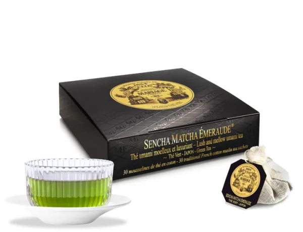 MARIAGE FRÈRES SENCHA MATCHA ÉMERAUDE - Thé vert japonais en sachet individuel- Green Tea | Matcha Green Tea