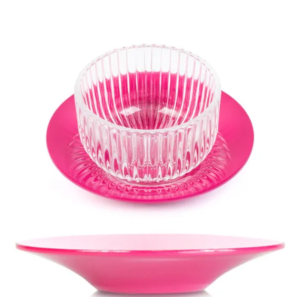 MARIAGE FRÈRES Sous tasse fuchsia Pleine Lune- Saucer | Boxes And Paraphernalia